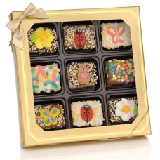 Barritas de arroz crujientes de chocolate con resorte - Caja de regalo para ventana de 9