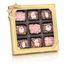 La niña de chocolate sumergió Mini arroz crujiente Ventana bares-Caja de regalo de 9