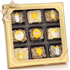 Neutro nuevo bebé Cobertura de chocolate Mini arroz crujiente Ventana bares-Caja de regalo de 9