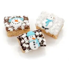 Mini Crizpy bañados en chocolate y decorados para el invierno (envueltos individualmente)