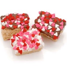 El corazón asperja chocolate sumergió Mini arroz crujiente bares-envuelta individualmente