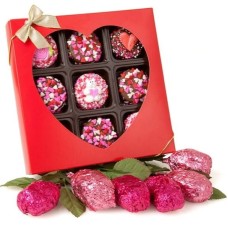 Rose Crispies- individual de tallo largo en Gold Clear View Caja de regalo