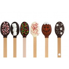 Cucharas para remover bañadas en chocolate