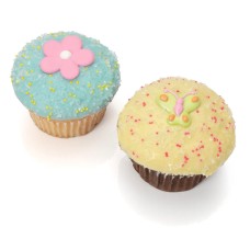 Cupcakes gourmet de chocolate belga de primavera - Paquete de 6