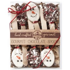 Juego de 6 cucharas para remover chocolate con forma de muñeco de nieve
