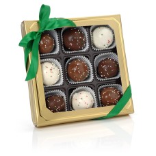 Holiday Belgian Truffle Cake Bons- Caja de regalo de oro