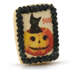 Tarjeta de galleta vintage con forma de gato - Individual sin fondo