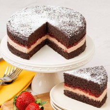 Pastel de chocolate y fresa
