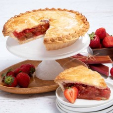 Tarta de fresa y ruibarbo