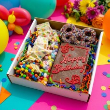 Caja de regalo de bombones de feliz cumpleaños - Delicias gourmet elaboradas artesanalmente