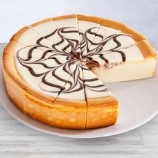 Pastel de queso con remolino de chocolate blanco - 9 pulgadas