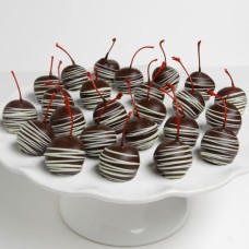 Las cerezas cubiertas de chocolate belga