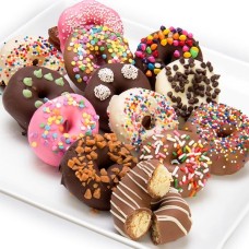 Mini-donas cubiertas de chocolate