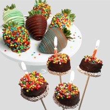 Happy Birthday Strawberries and Brownie Pops