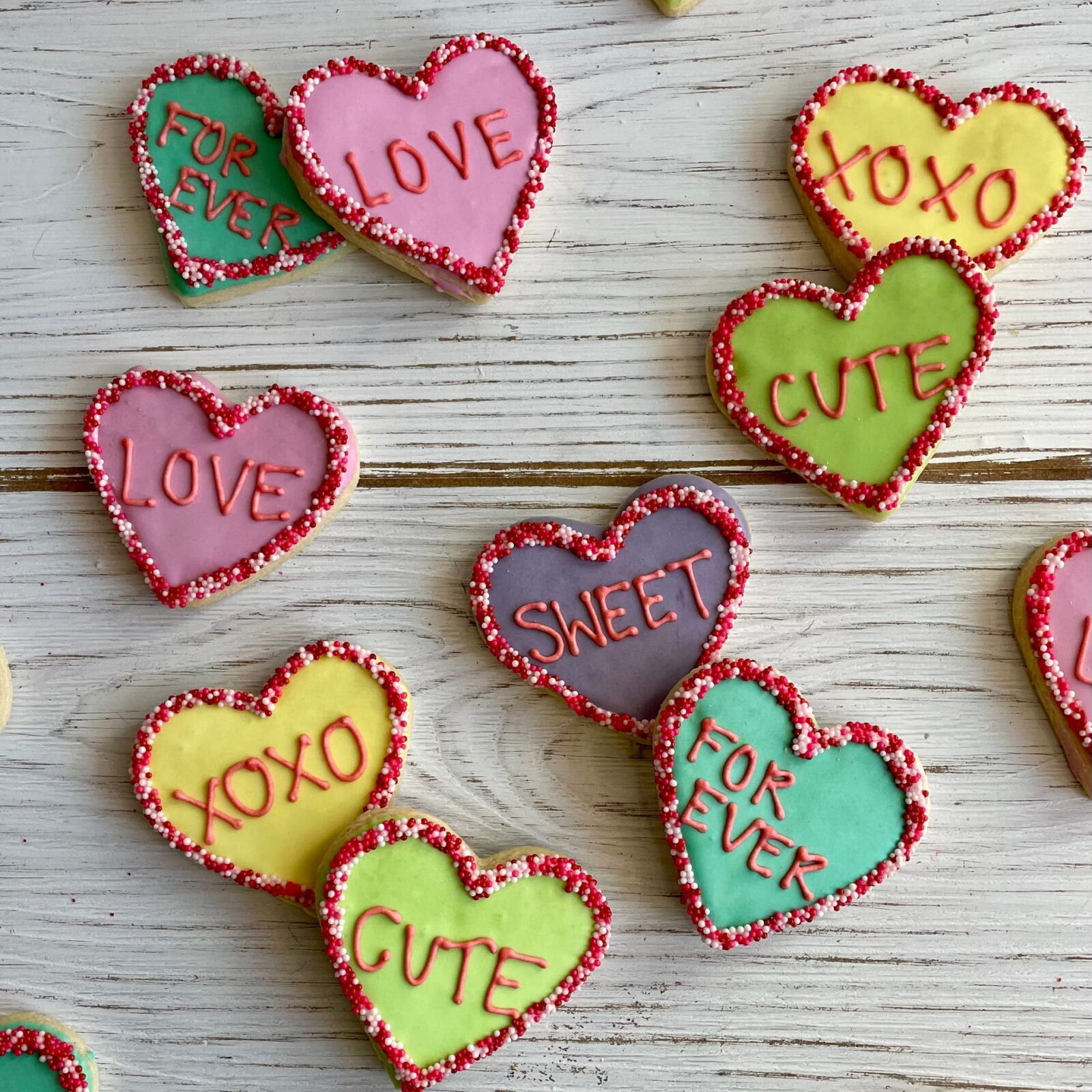 Galletas con mensajes en forma de corazón (6 galletas surtidas)