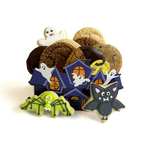 Galletas de casa embrujada con arañas, murciélagos y fantasmas