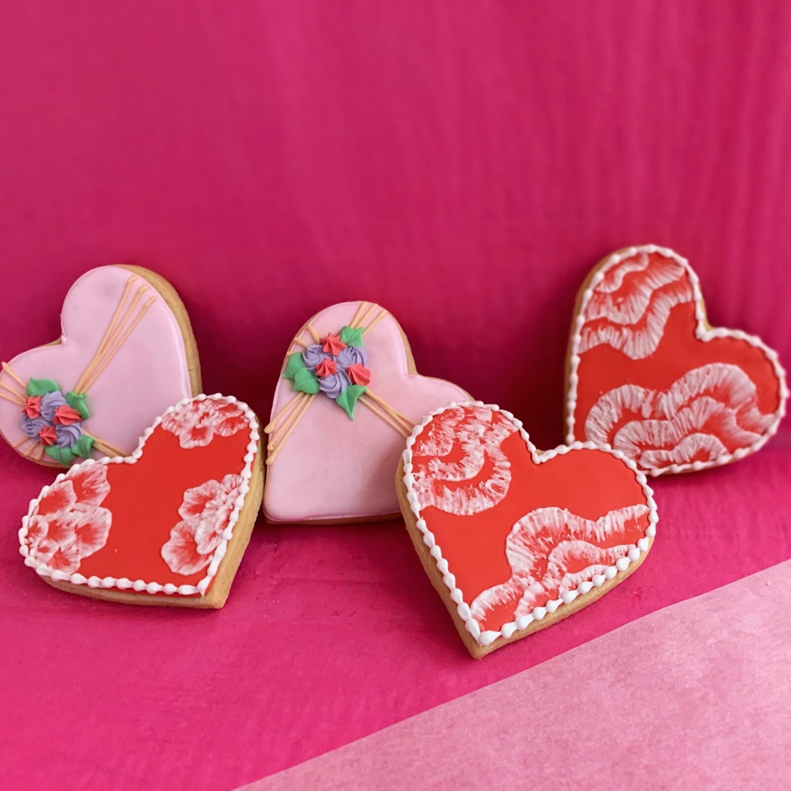 Galletas de azúcar con forma de corazón