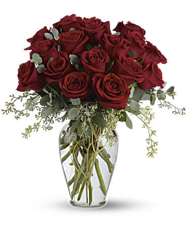 Corazón completo - 16 rosas rojas de primera calidad