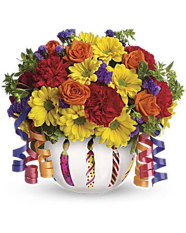 Flores de cumpleaños brillantes (Estándar)
