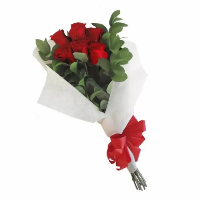 6 rosas rojas