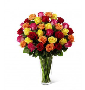 Ramo de rosas multicolores