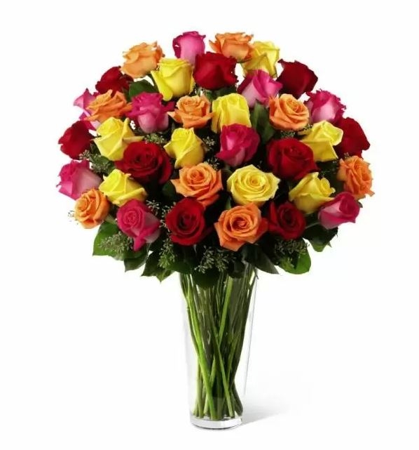Bouquet Of Multicolored Roses (Premium)