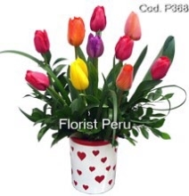 Mi corazón San Valentín - 10 tulipanes