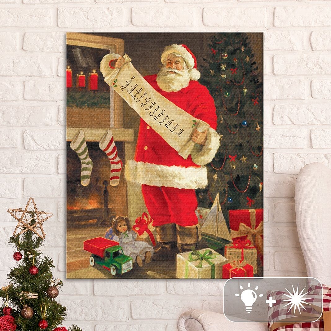 Lienzo con la lista de Papá Noel