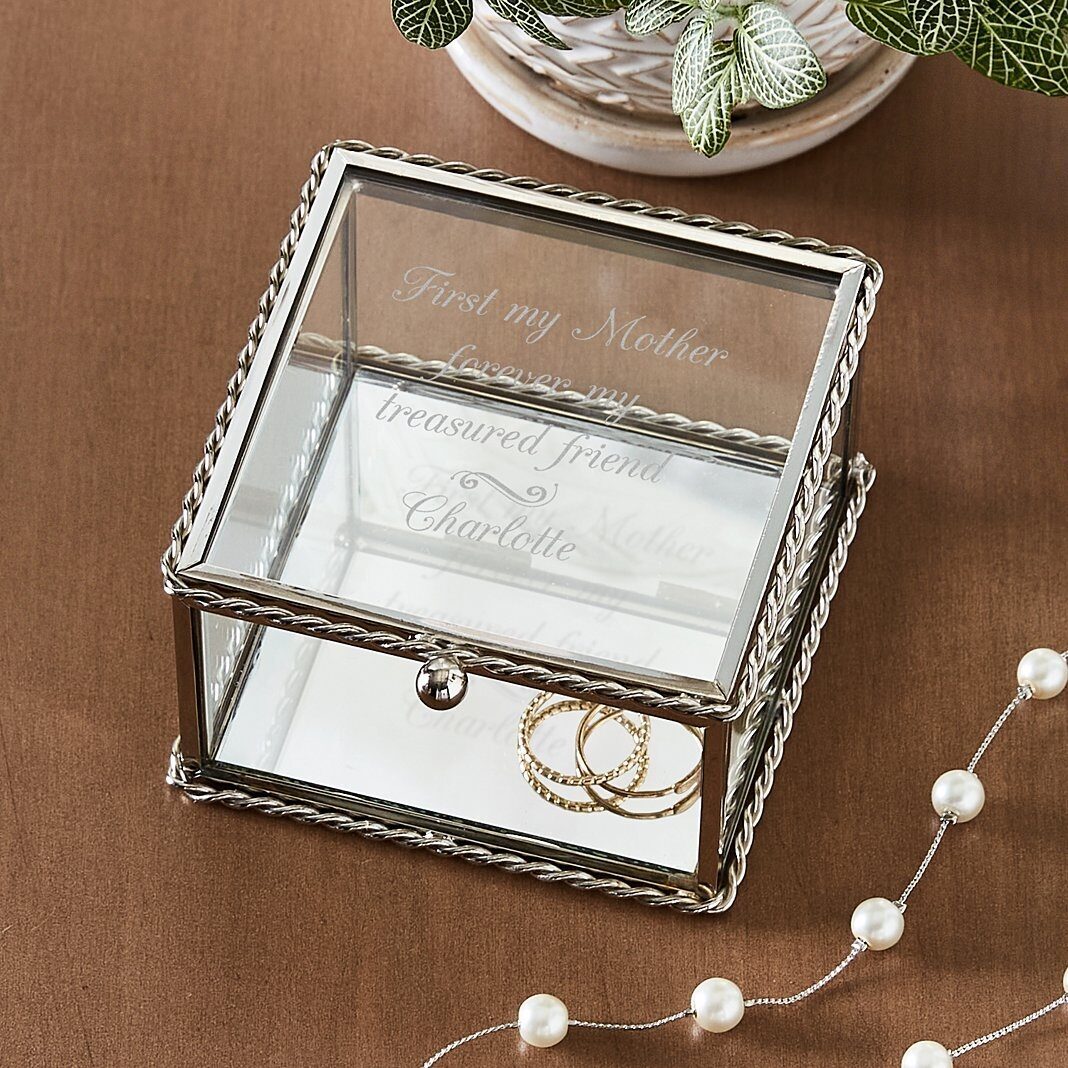 Caja de recuerdos de cristal con cualquier mensaje