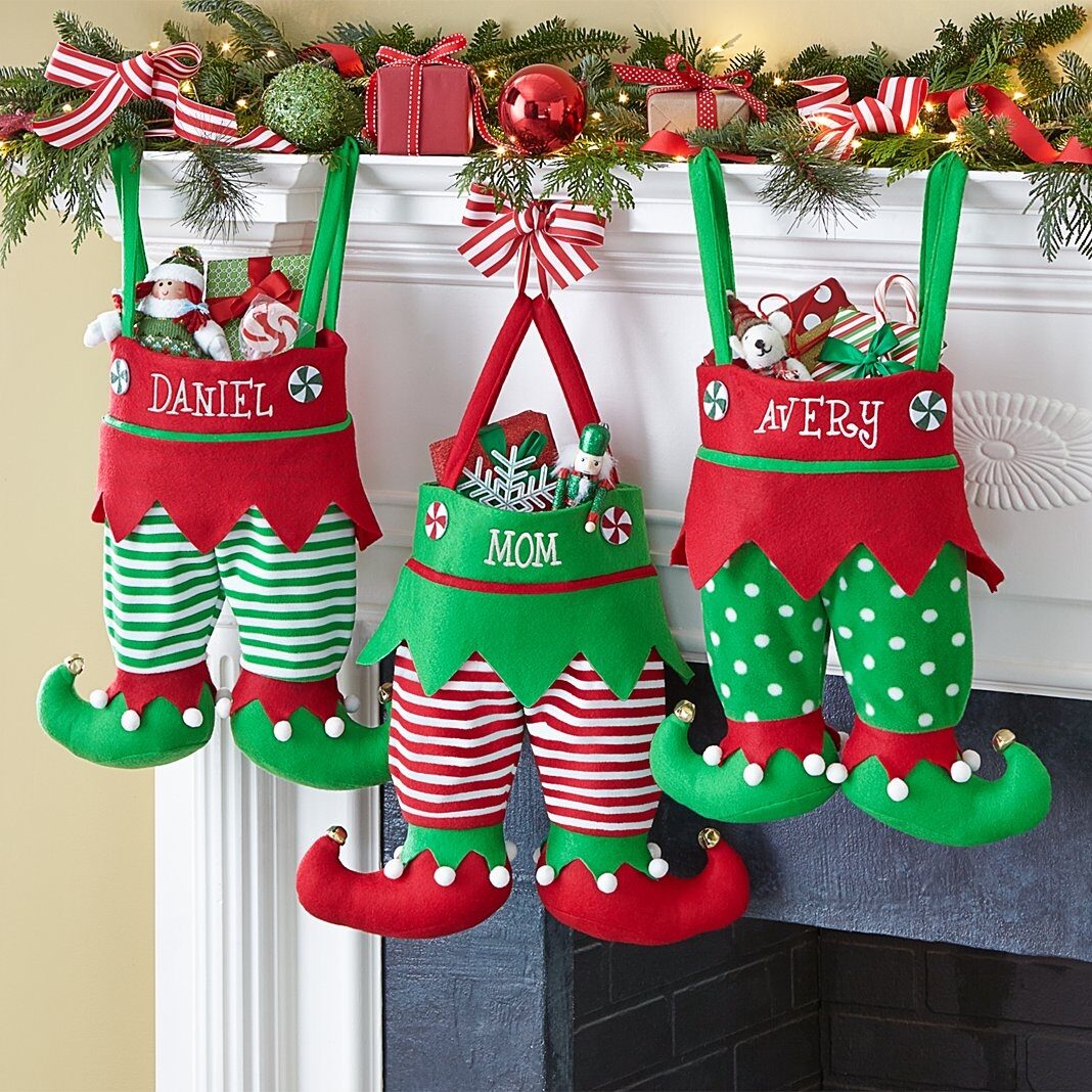 Medias personalizadas con pantalones de elfo con cascabeles