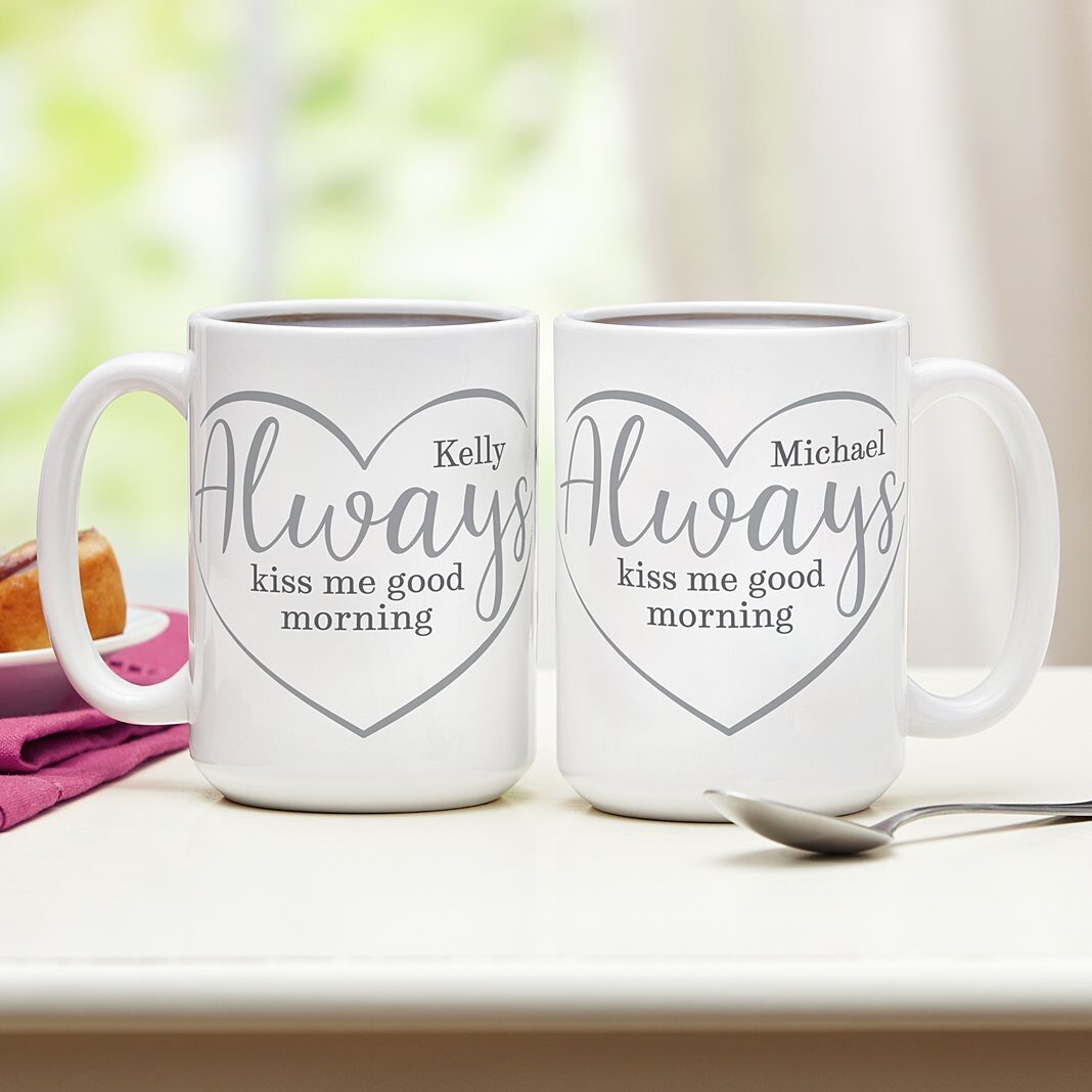 Taza "Bésame siempre por la mañana"