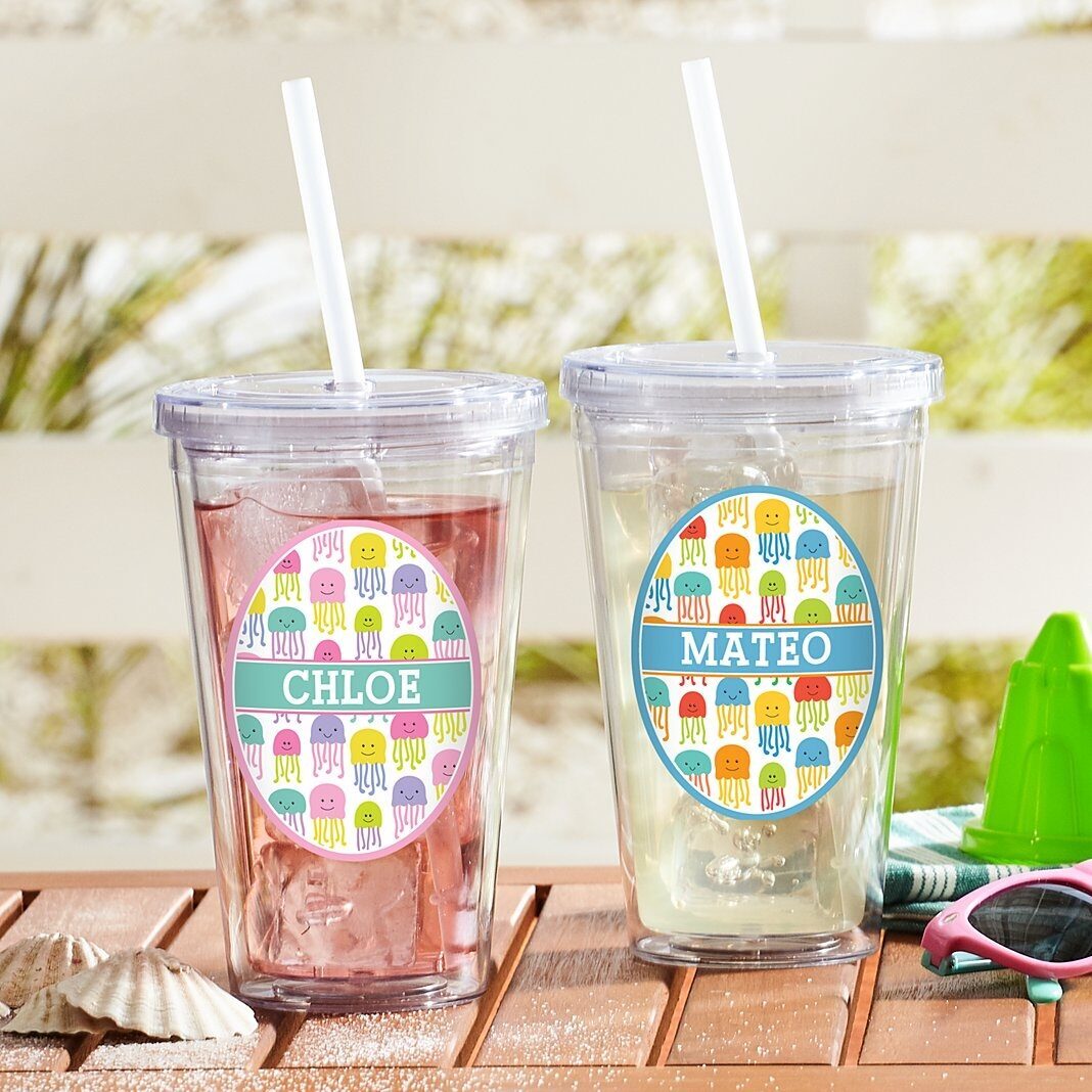 Vaso con diseño de medusas alegres