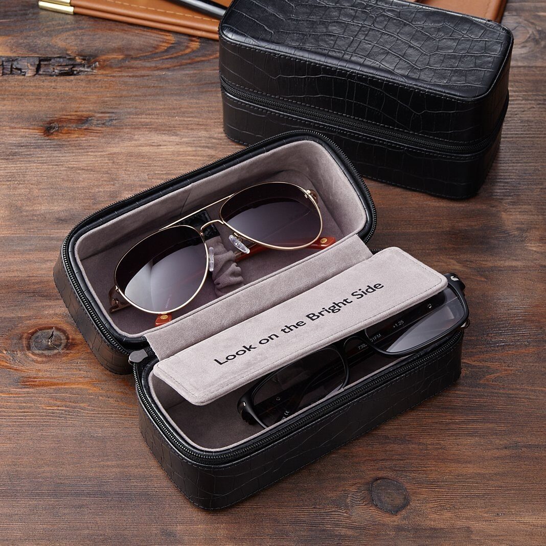 Estuche de viaje para gafas de sol con mensaje oculto
