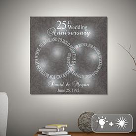 TwinkleBright LED anillos de amor aniversario lienzo