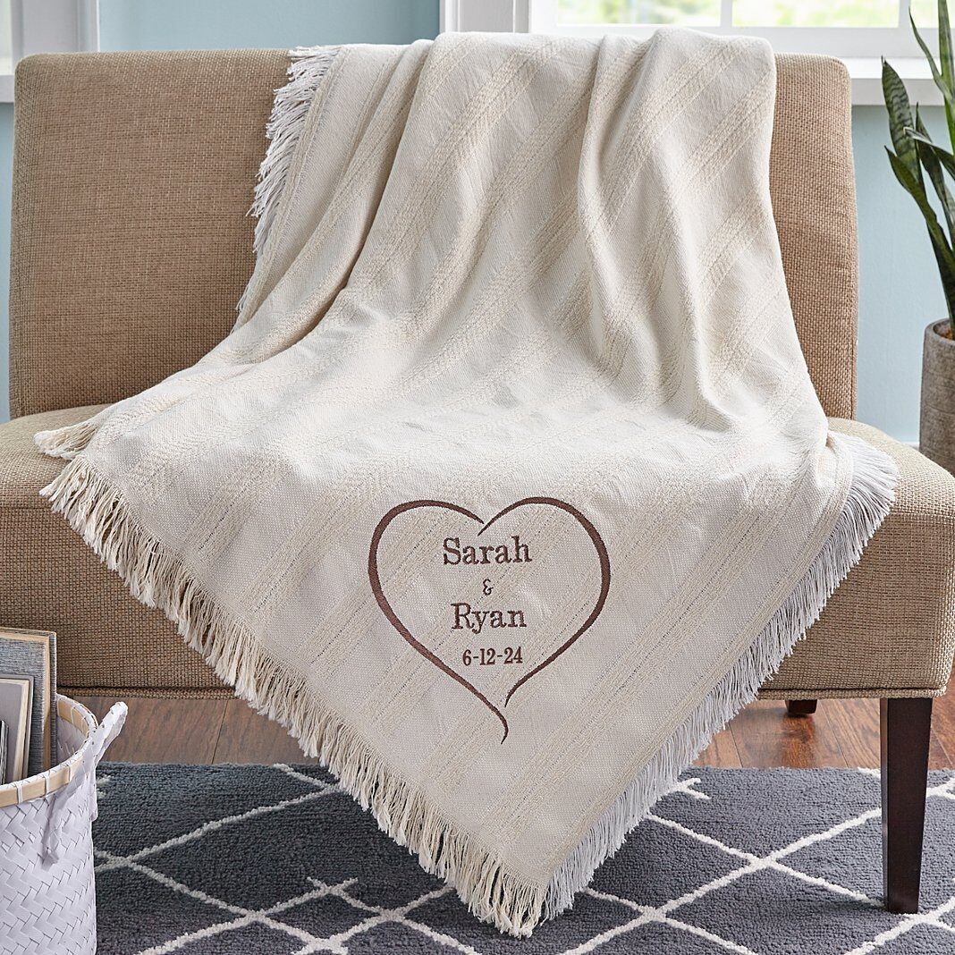 Manta bordada de amor verdadero