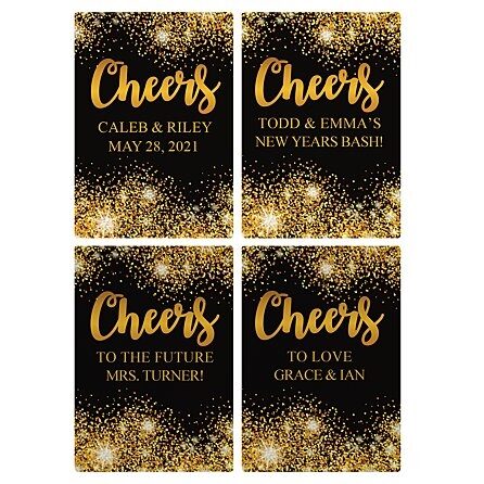 Etiquetas de vino personalizadas de celebración (juego de 4)