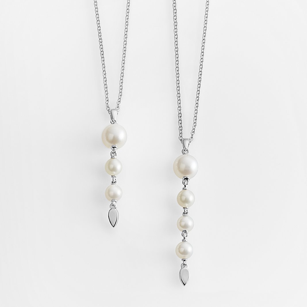 Motherhood Pearl Drop Necklace (1 Large Pearl, 1 Small Pearl)