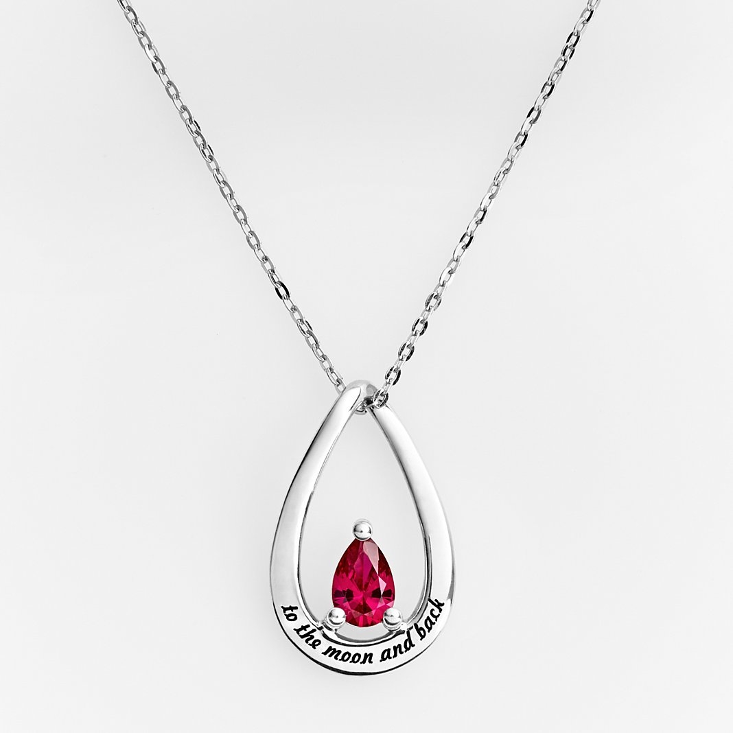 Collar con piedra natal "Hasta la luna y de vuelta"