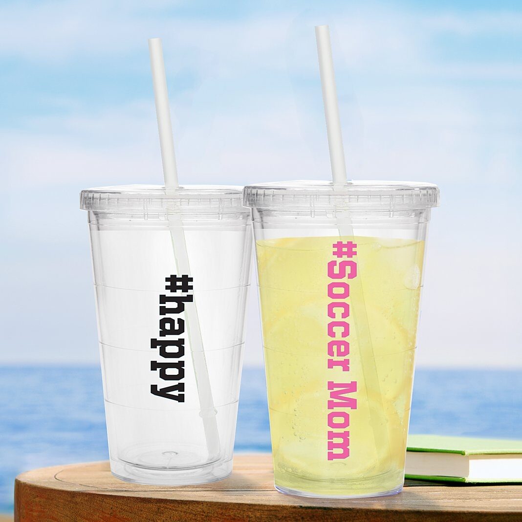 Vaso con hashtag