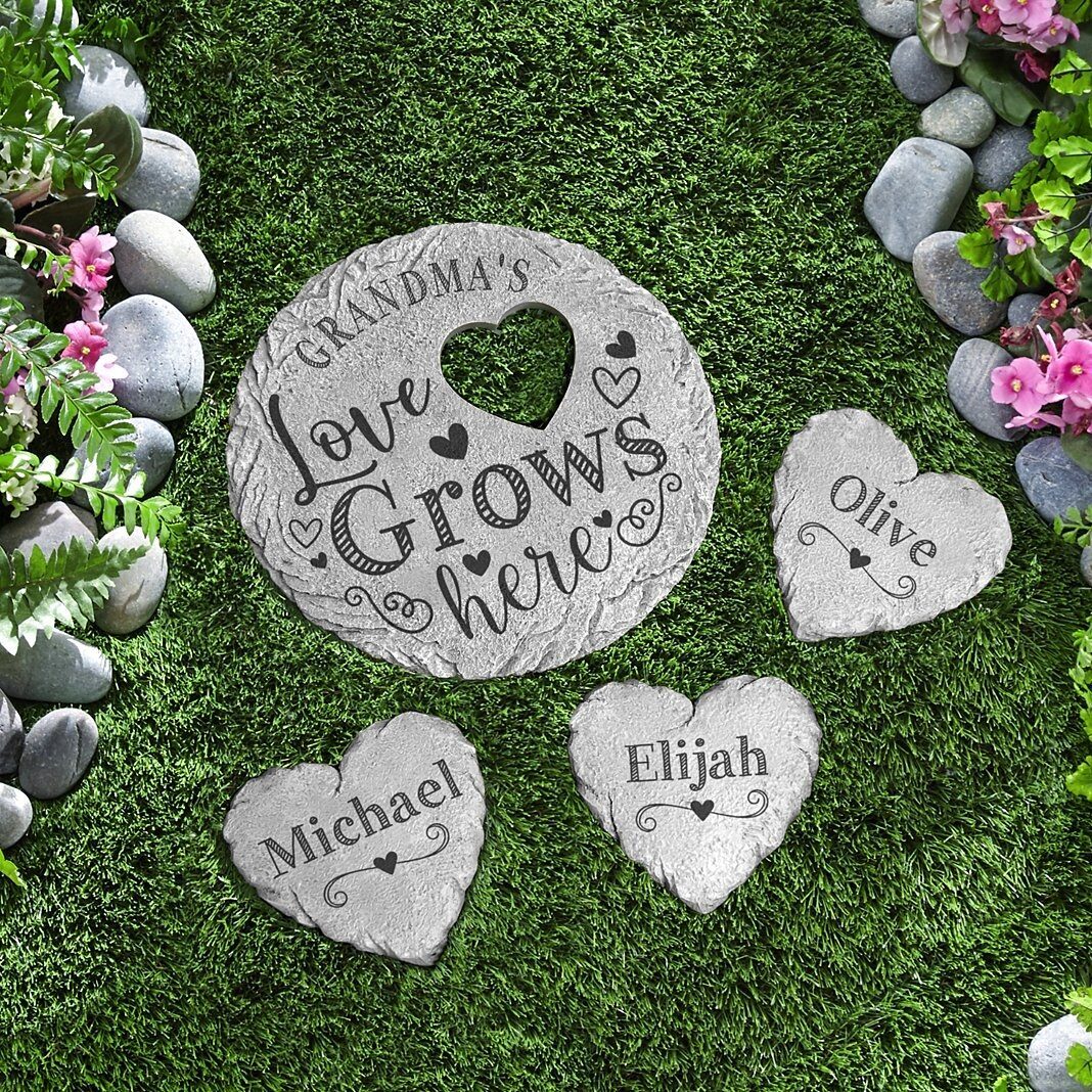 El amor crece aquí Piedra del jardín