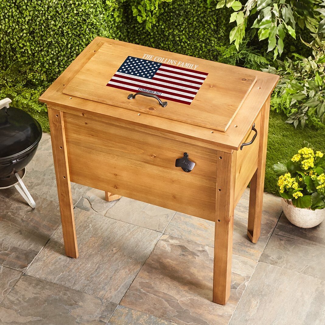 Nevera portátil de madera para exteriores All American