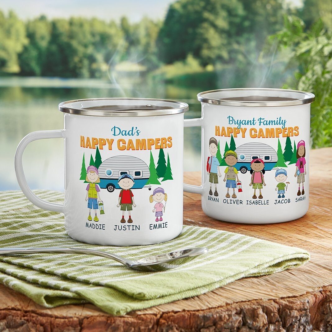 Taza de metal esmaltada Happy Campers