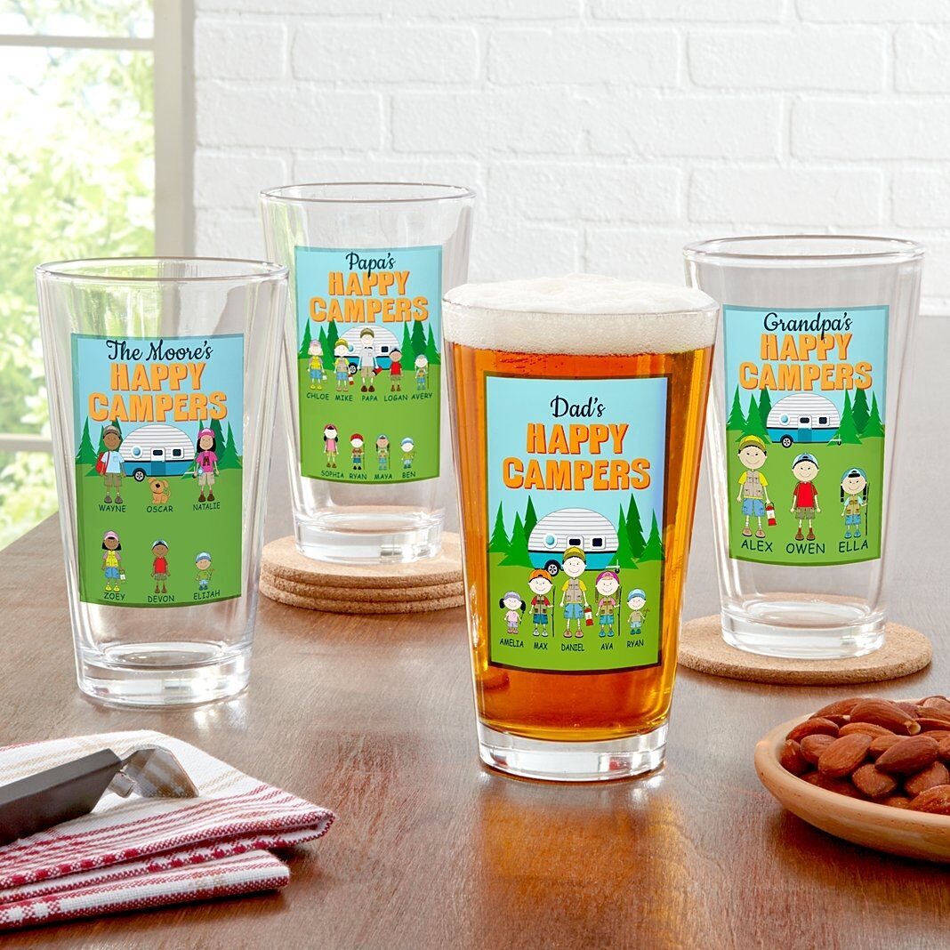 Vaso de cerveza de pinta Happy Campers