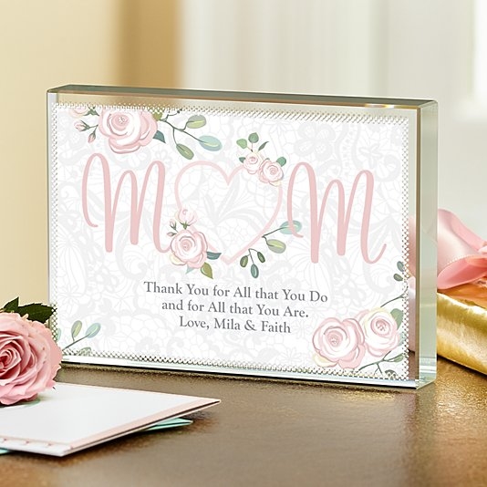 Bloque de vidrio Cherish Mom