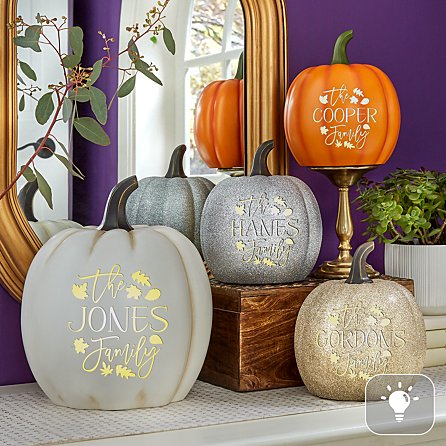 Light-Up Falling Leaves Pumpkin (Small)