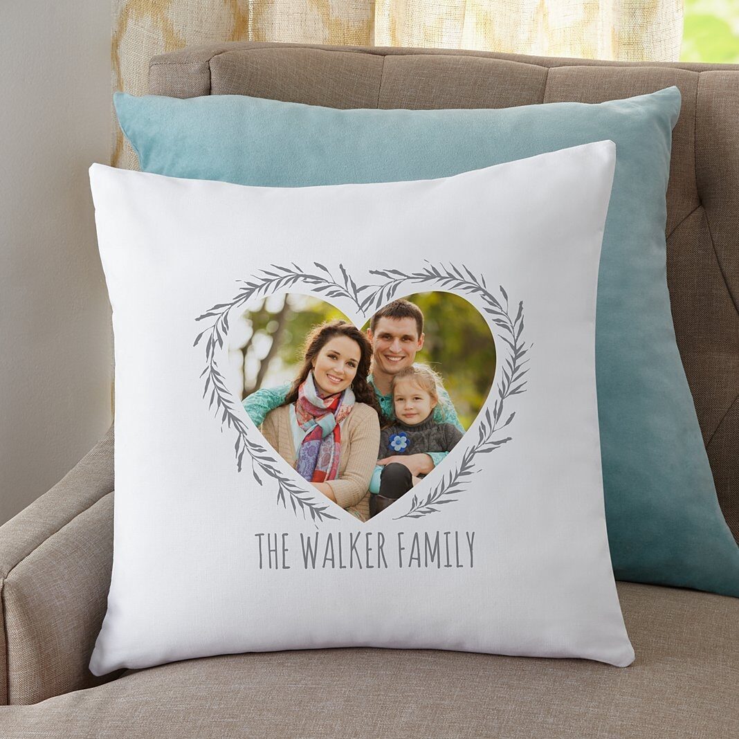 Cojín decorativo con foto "Nuestro amor es verdadero"