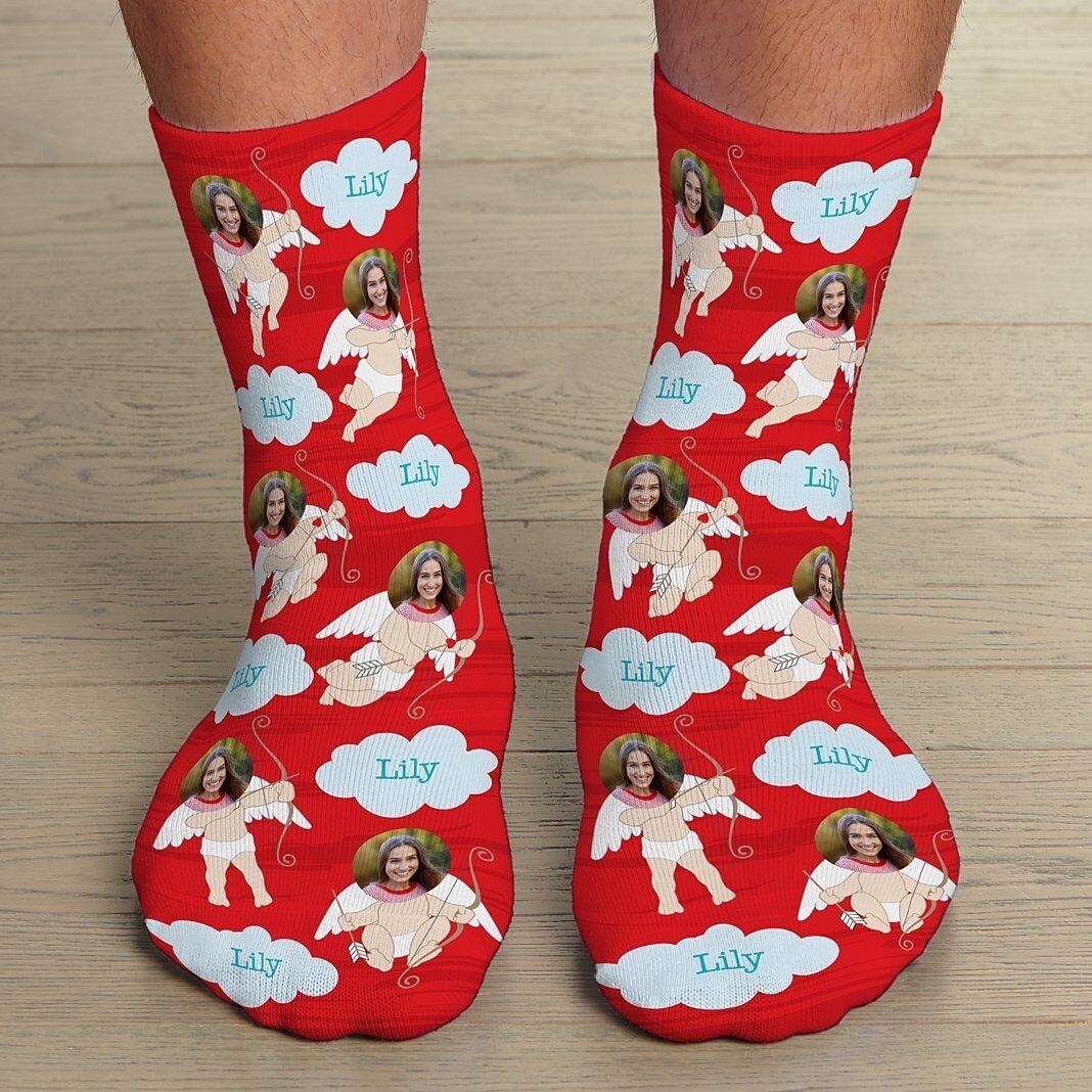 Calcetines con foto de Cupido