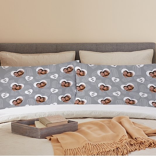 Funda de almohada con foto "Te amo por todos lados"
