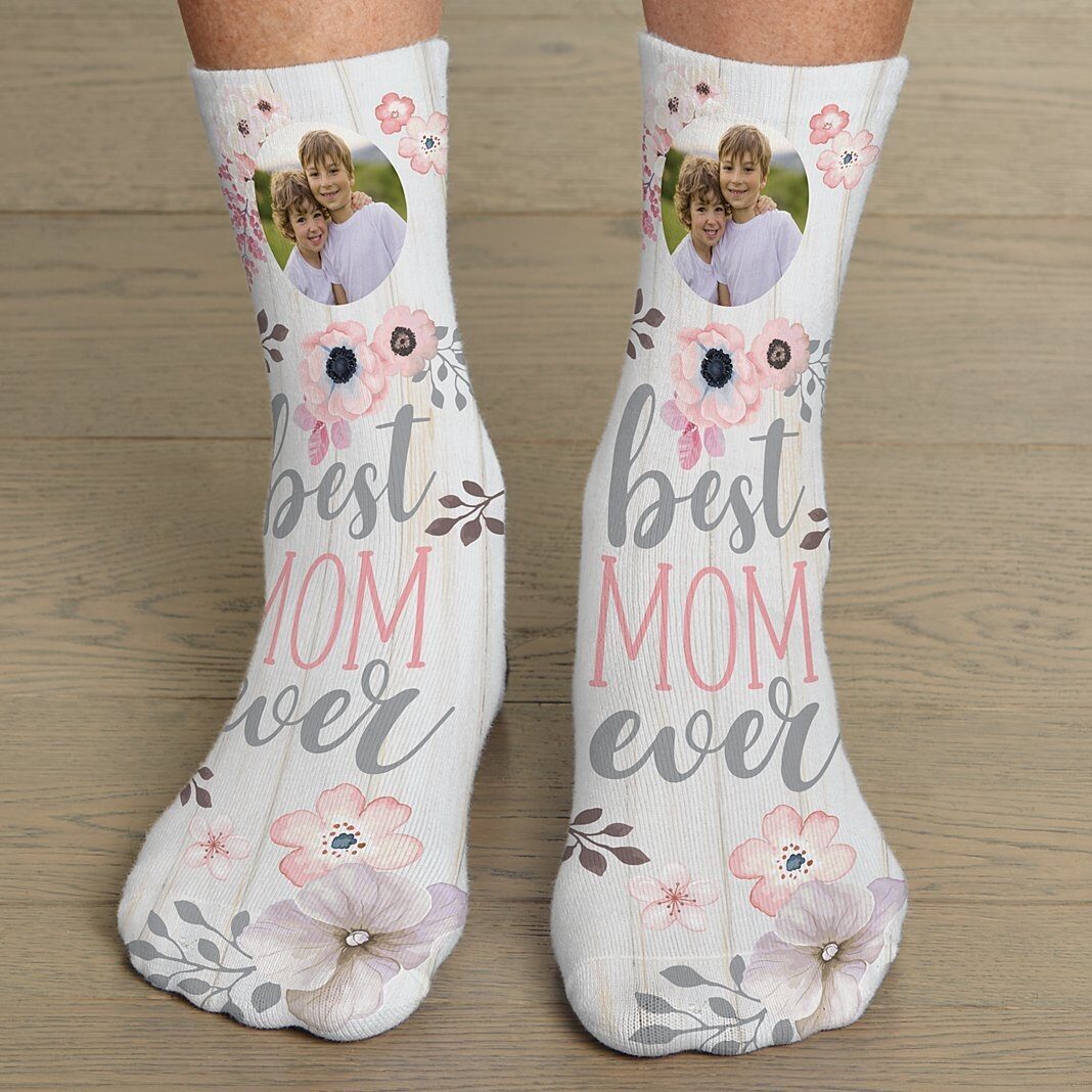Calcetines con la mejor foto de mamá del mundo