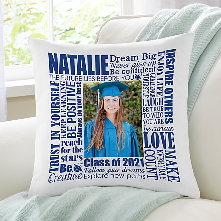 Cojín Dream Big Graduation Photo